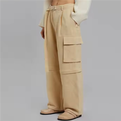 Seluar Kargo Linen 100% Pepejal